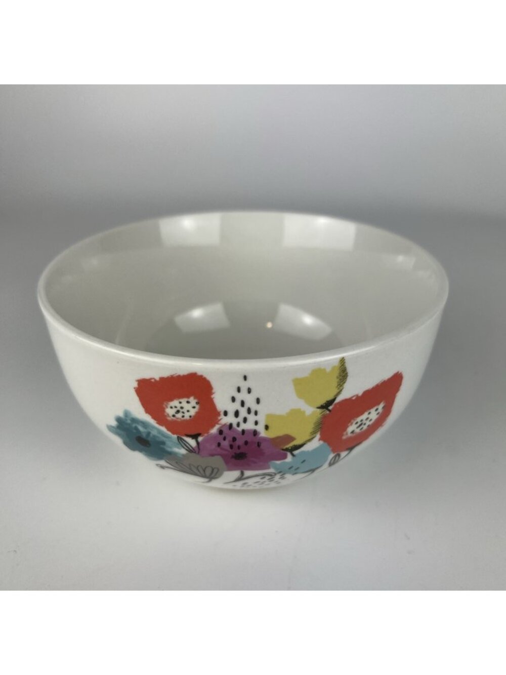 Orly Maison Watercolor Floral Cereal Bowl White Multicolor